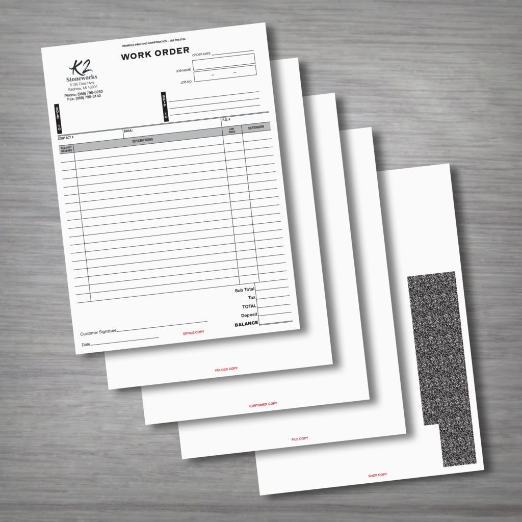 business forms printed near me Saginaw MI at Reimold Printing